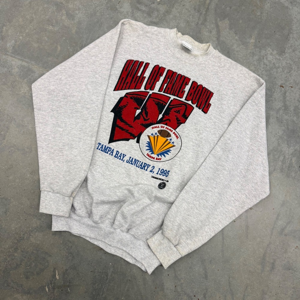 90s Mens Tultex Hall of Fame Bowl 1995 Wisconsin vs Duke Sweatshirt Large